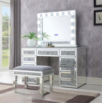 13 Drawer Vanity Table and Mirror (Crystal Mirror Style）YX007-V