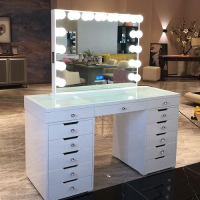 13 Drawer Vanity Table and Mirror (Regular Style) YX001-V