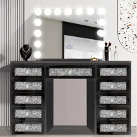 13 Drawer Vanity Table and Mirror Crystal Style) YX006-V