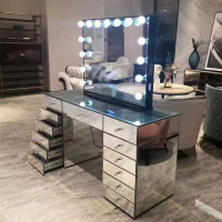 13 Drawer Vanity Table and Mirror (Mirror Style) YX003-V