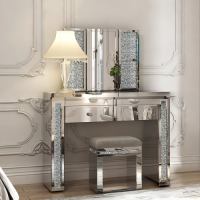 2 Drawer Vanity Table and Mirror (Crystal Mirror Style) YX009-V